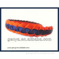 Braided ribbon headband in orange and purple for girls